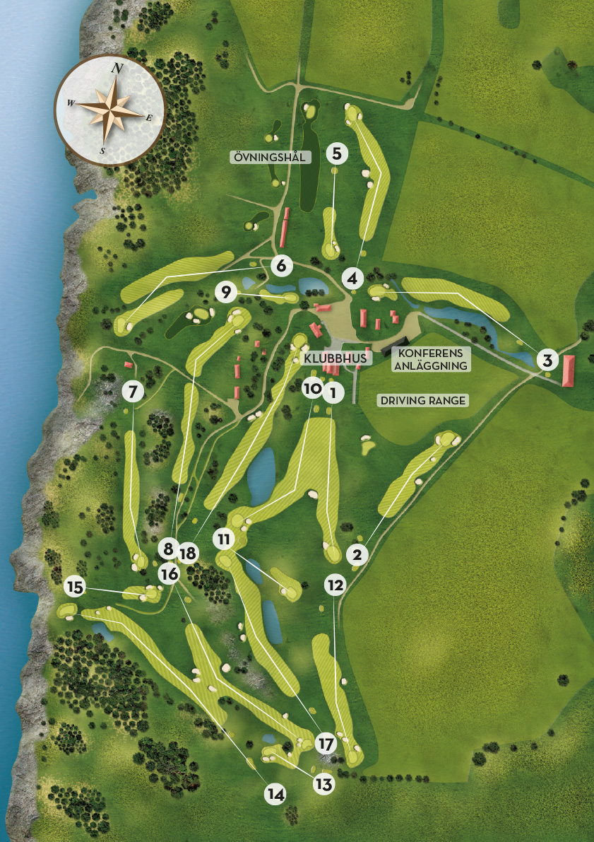 Karta över Ombergs Golf Resort